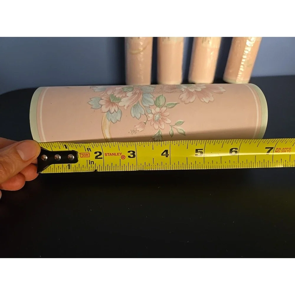 Wallpaper Border Vintage 90s Floral Pink Pastel 5 Yards Lot Of 5 CANADA